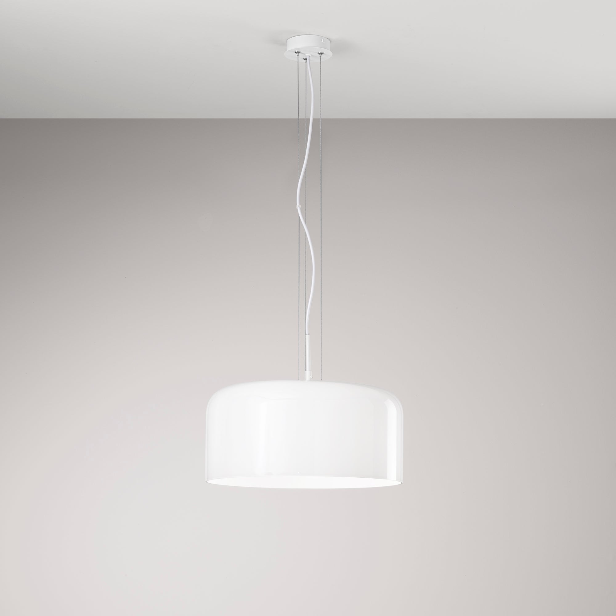 SOSPENSIONE GIBUS BIANCA 1XE27 40X40X150CM