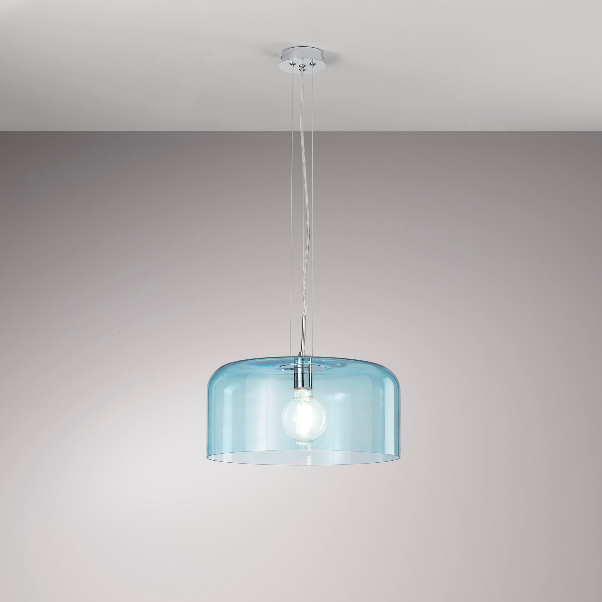 SOSPENSIONE GIBUS TURCHESE 1XE27 40X40X150CM