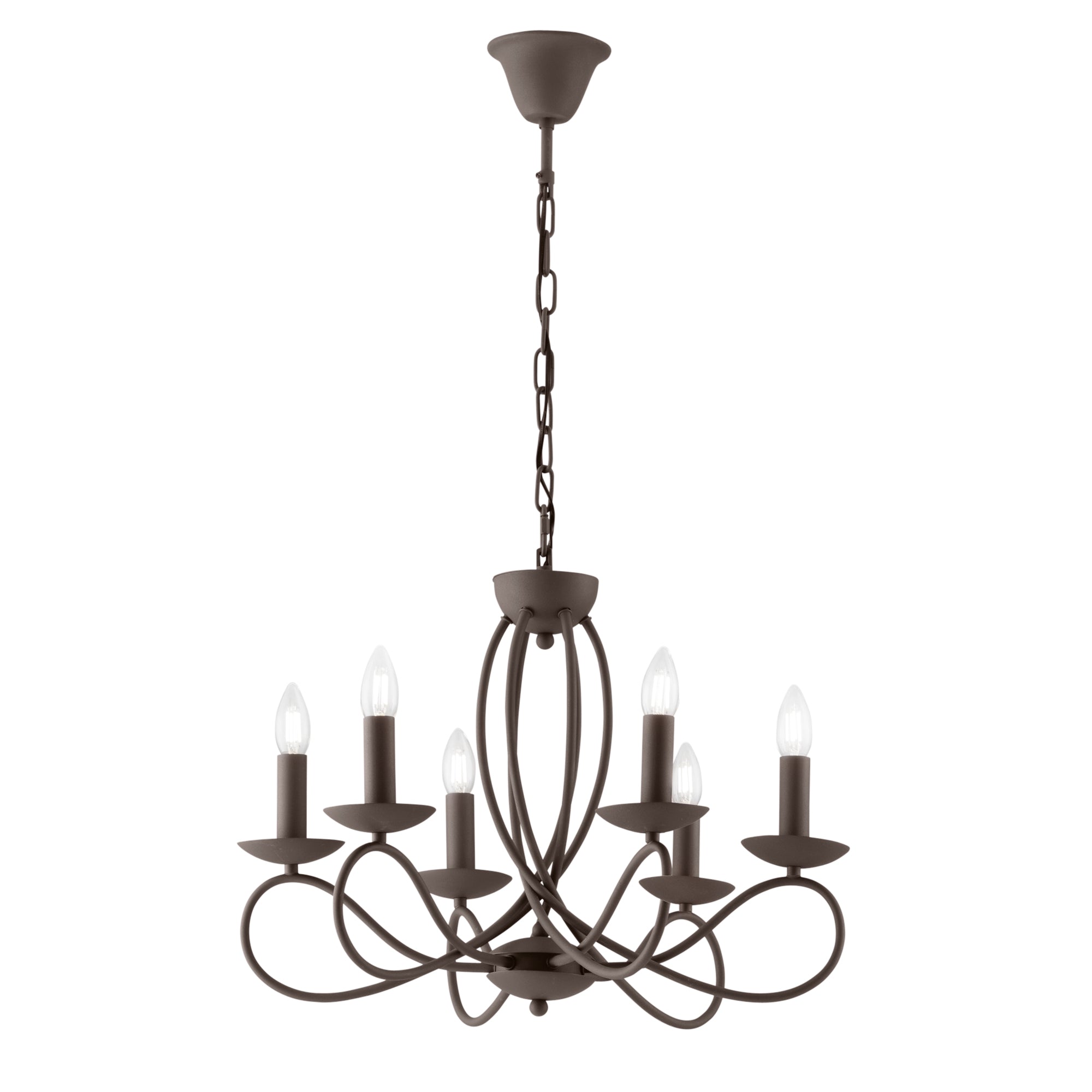 LAMPADARIO GINEVRA CORTEN 6XE14 56X120CM