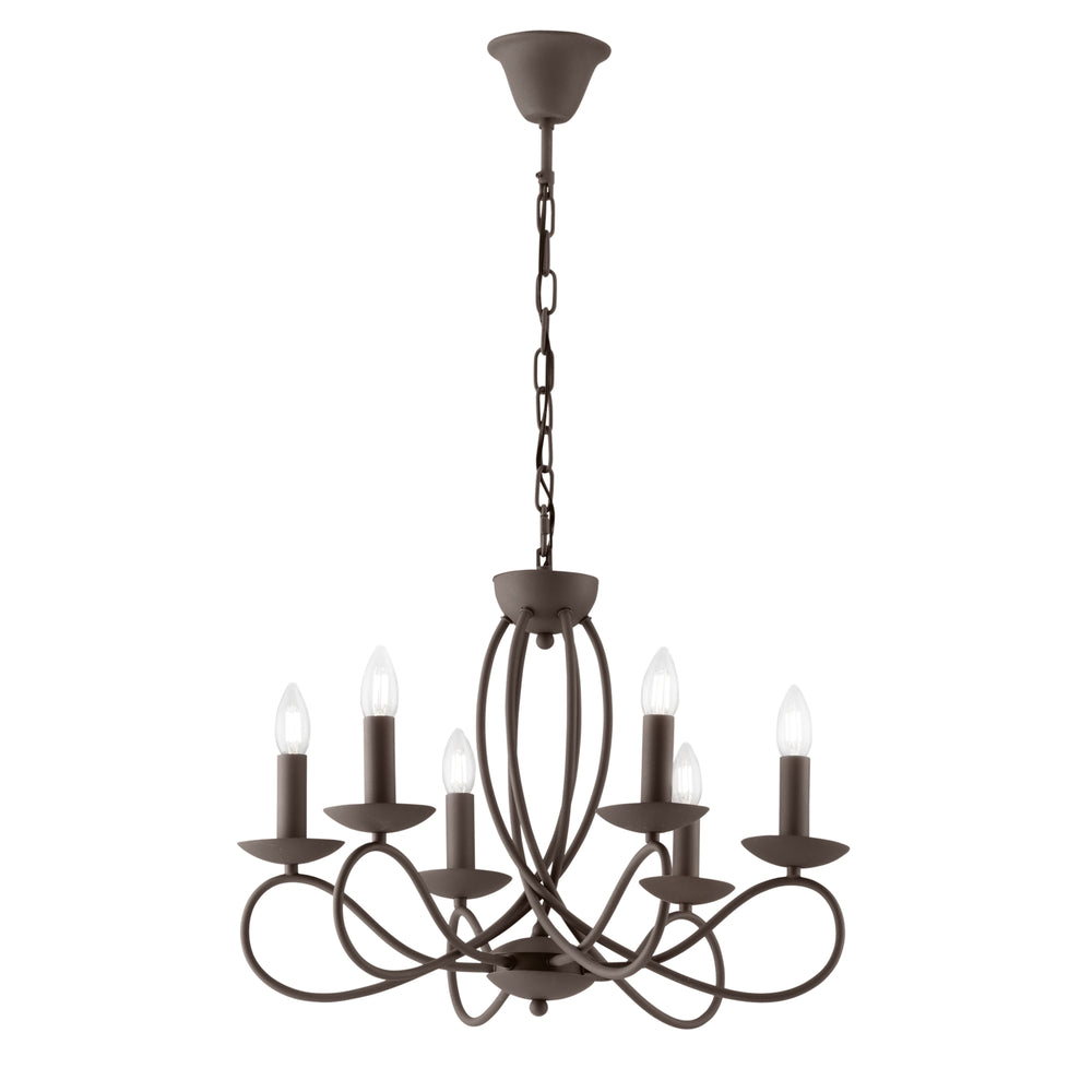 LAMPADARIO GINEVRA CORTEN 6XE14 56X120CM