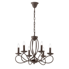 LAMPADARIO GINEVRA CORTEN 6XE14 56X120CM