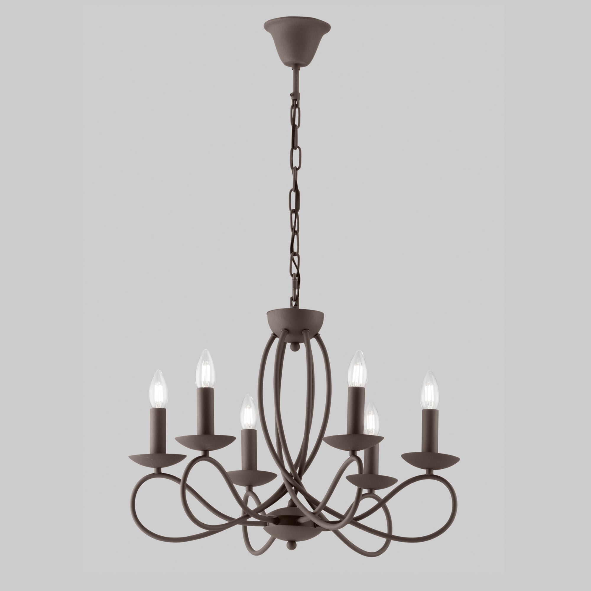LAMPADARIO GINEVRA CORTEN 6XE14 56X120CM