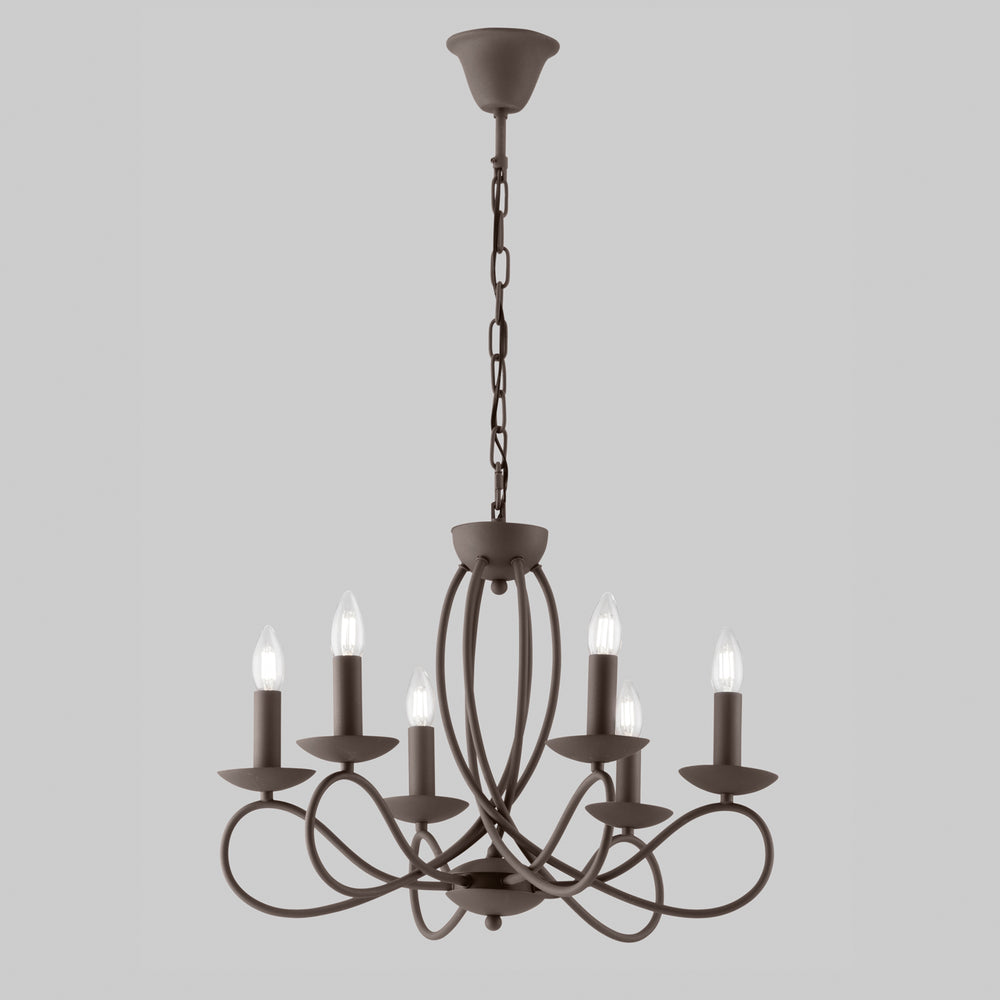 LAMPADARIO GINEVRA CORTEN 6XE14 56X120CM