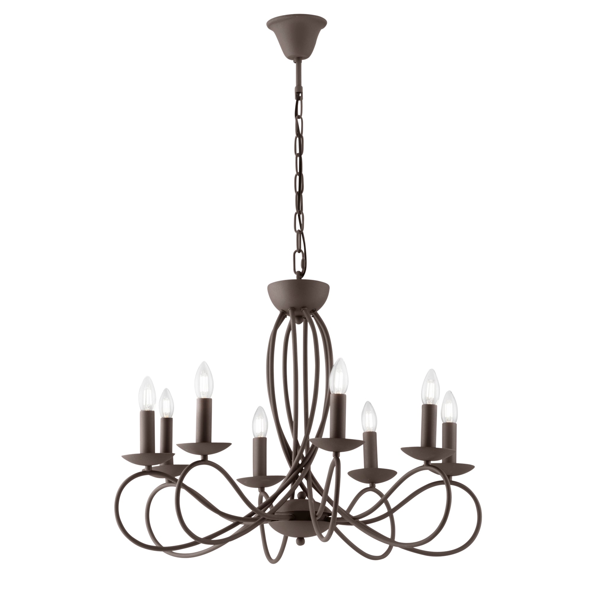 LAMPADARIO GINEVRA CORTEN 8XE14 70X120CM