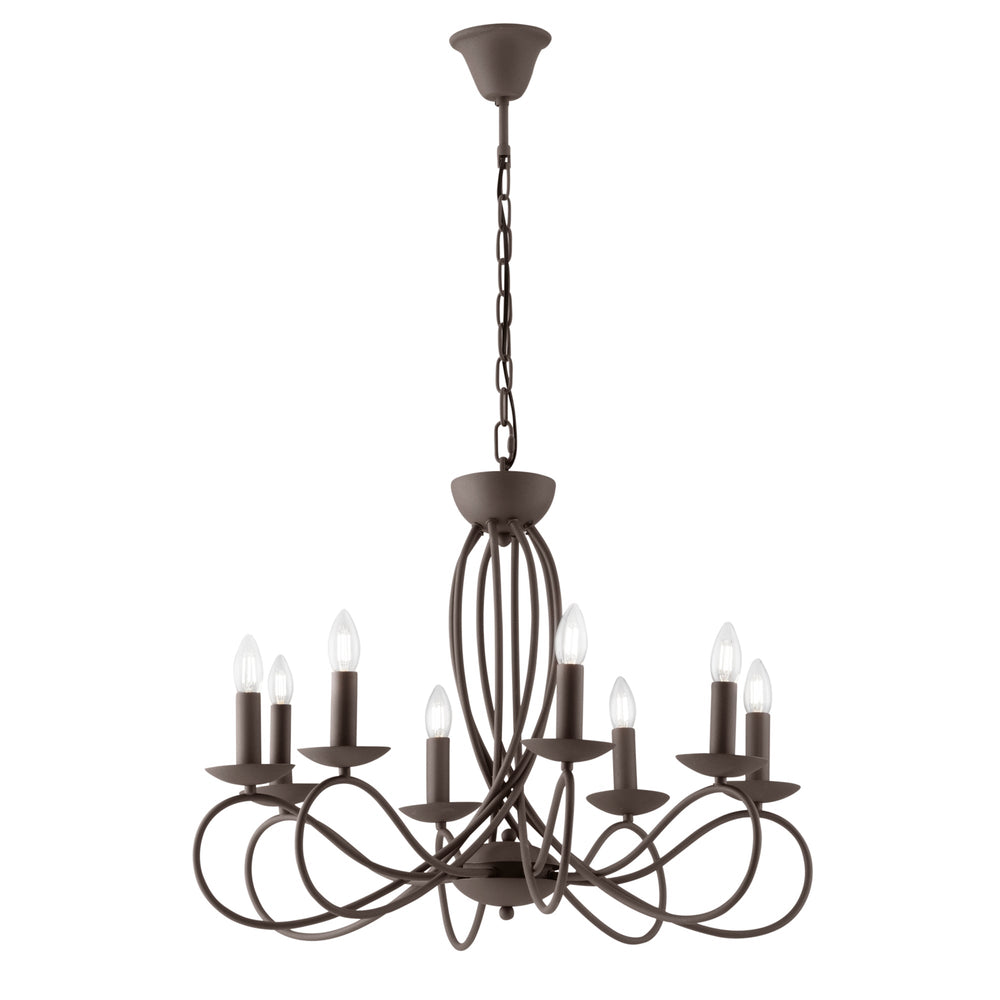 LAMPADARIO GINEVRA CORTEN 8XE14 70X120CM