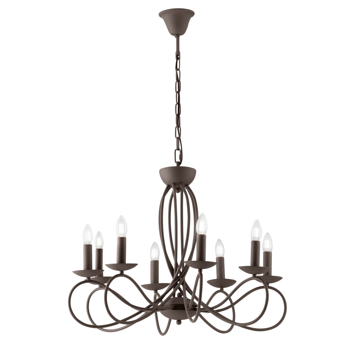 LAMPADARIO GINEVRA CORTEN 8XE14 70X120CM