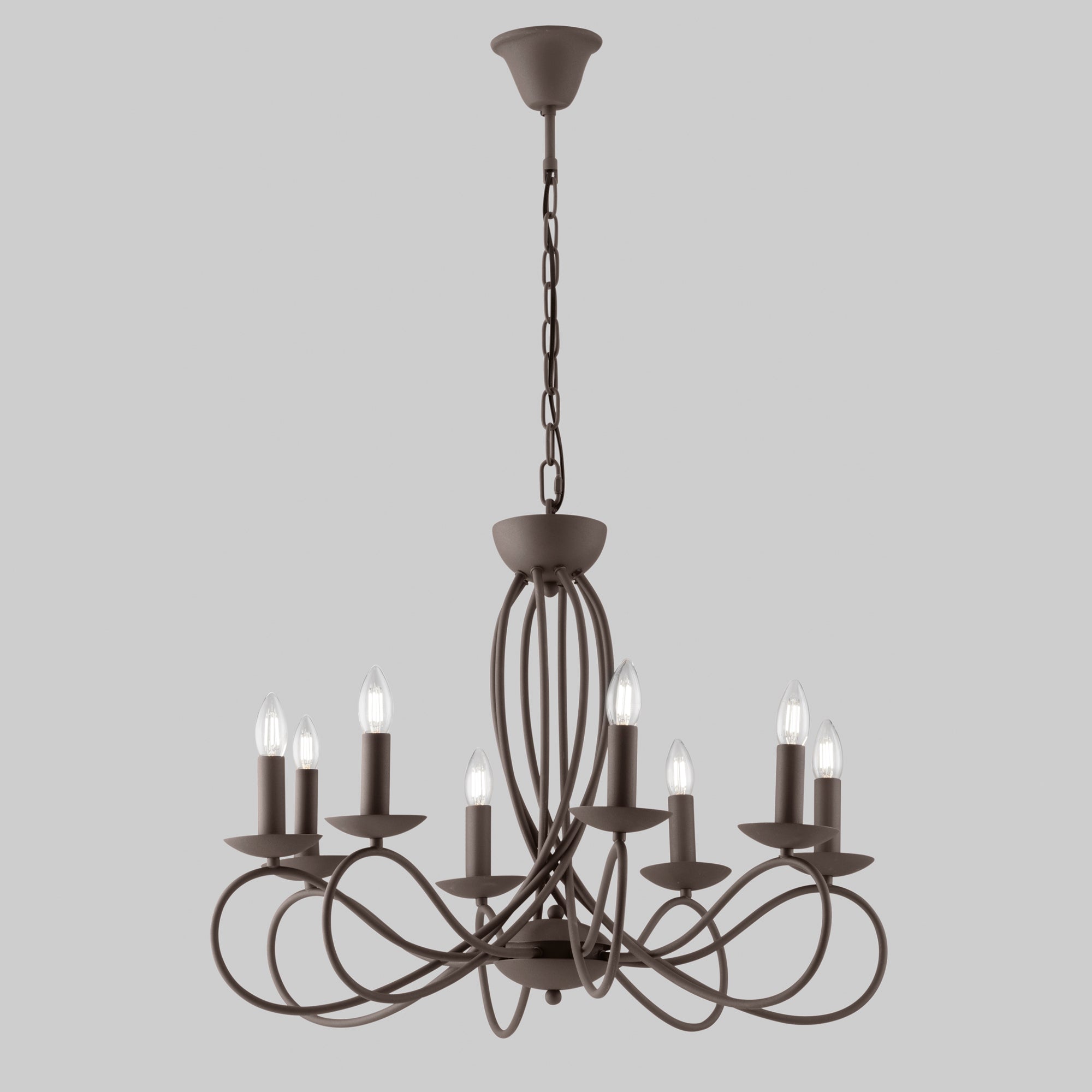 LAMPADARIO GINEVRA CORTEN 8XE14 70X120CM