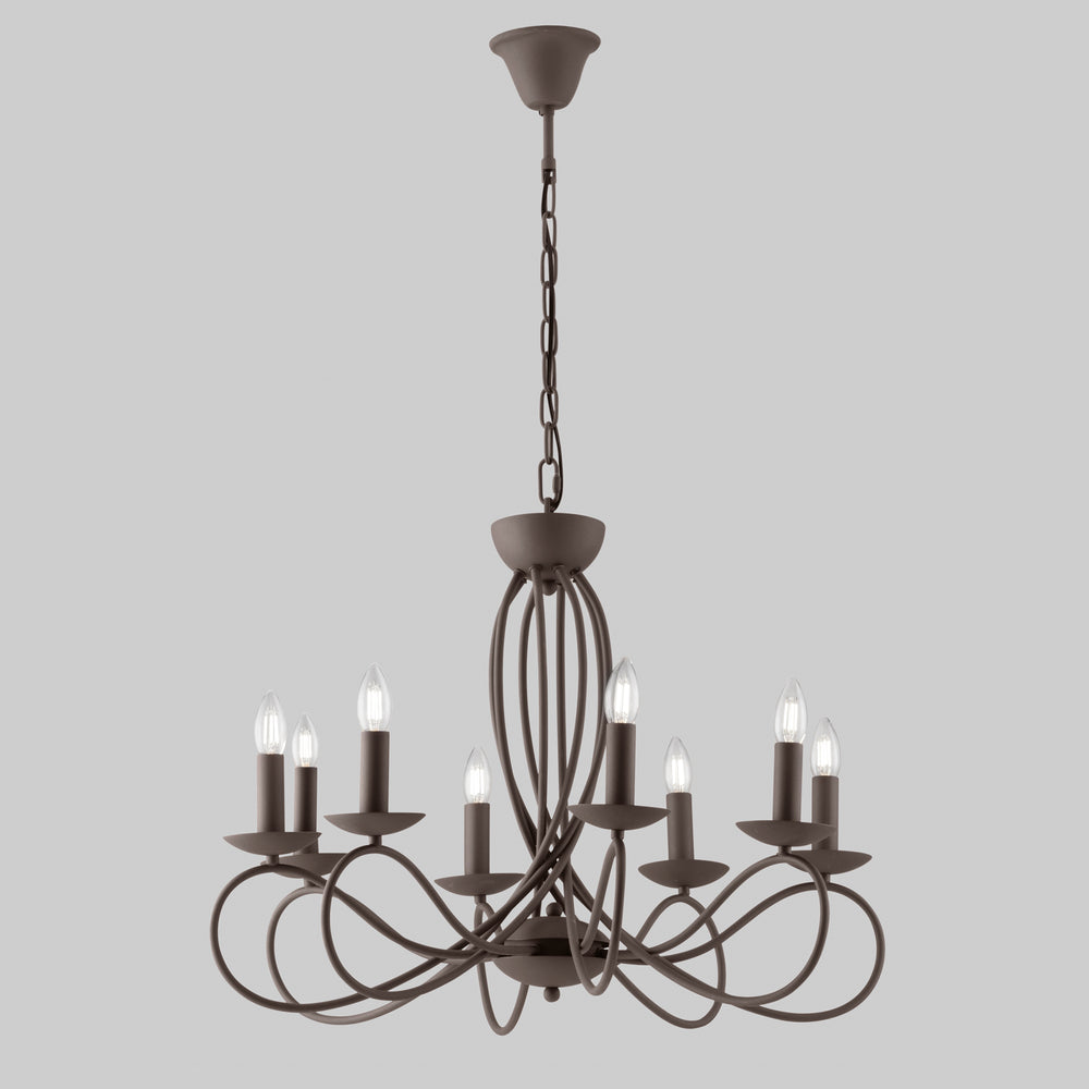 LAMPADARIO GINEVRA CORTEN 8XE14 70X120CM