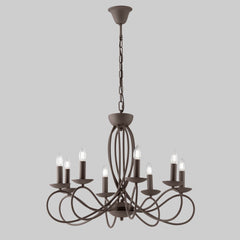 LAMPADARIO GINEVRA CORTEN 8XE14 70X120CM
