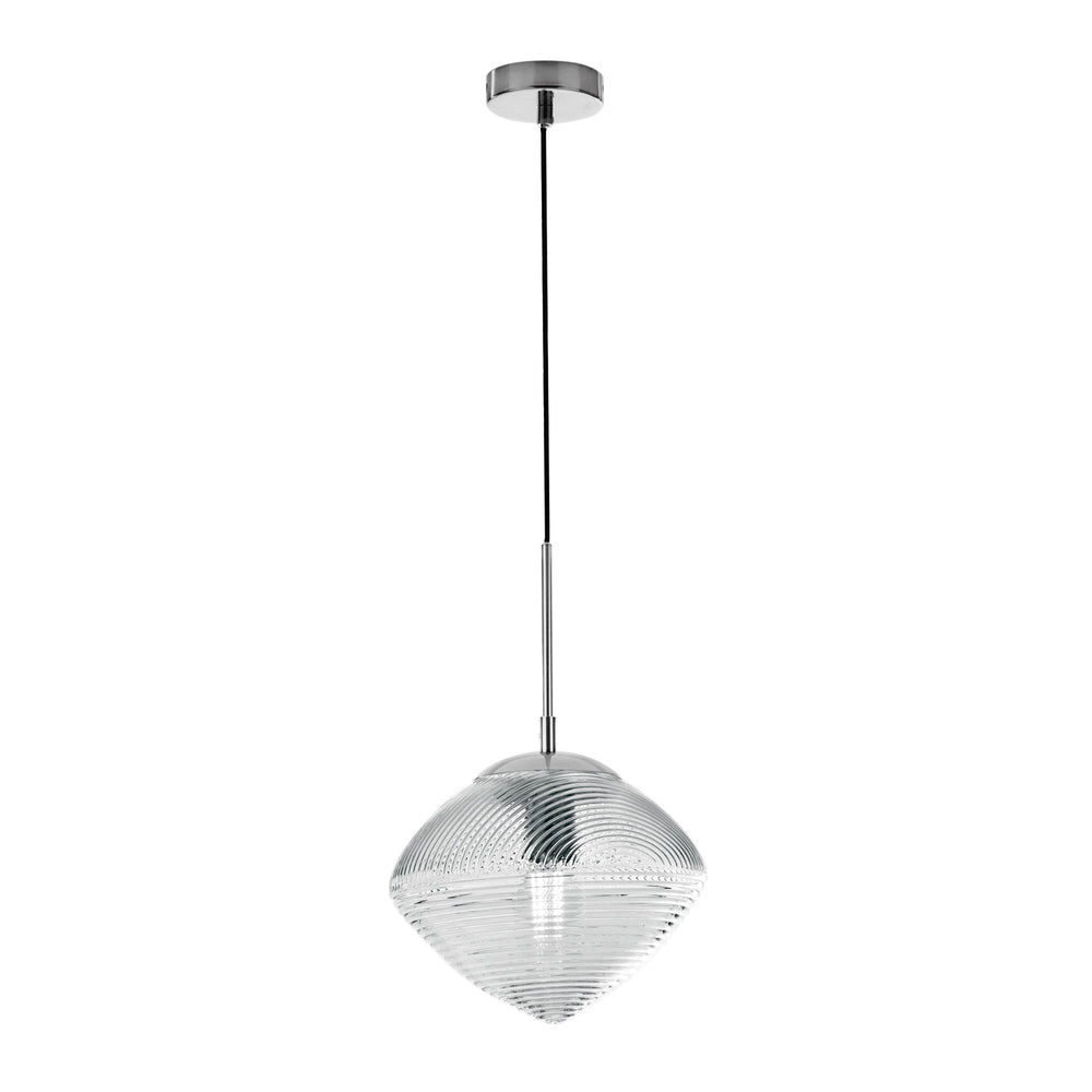SOSPENSIONE GREENWICH PRISMA CROMO/ACQUAMARINA 1XE27 26,3X162,7CM