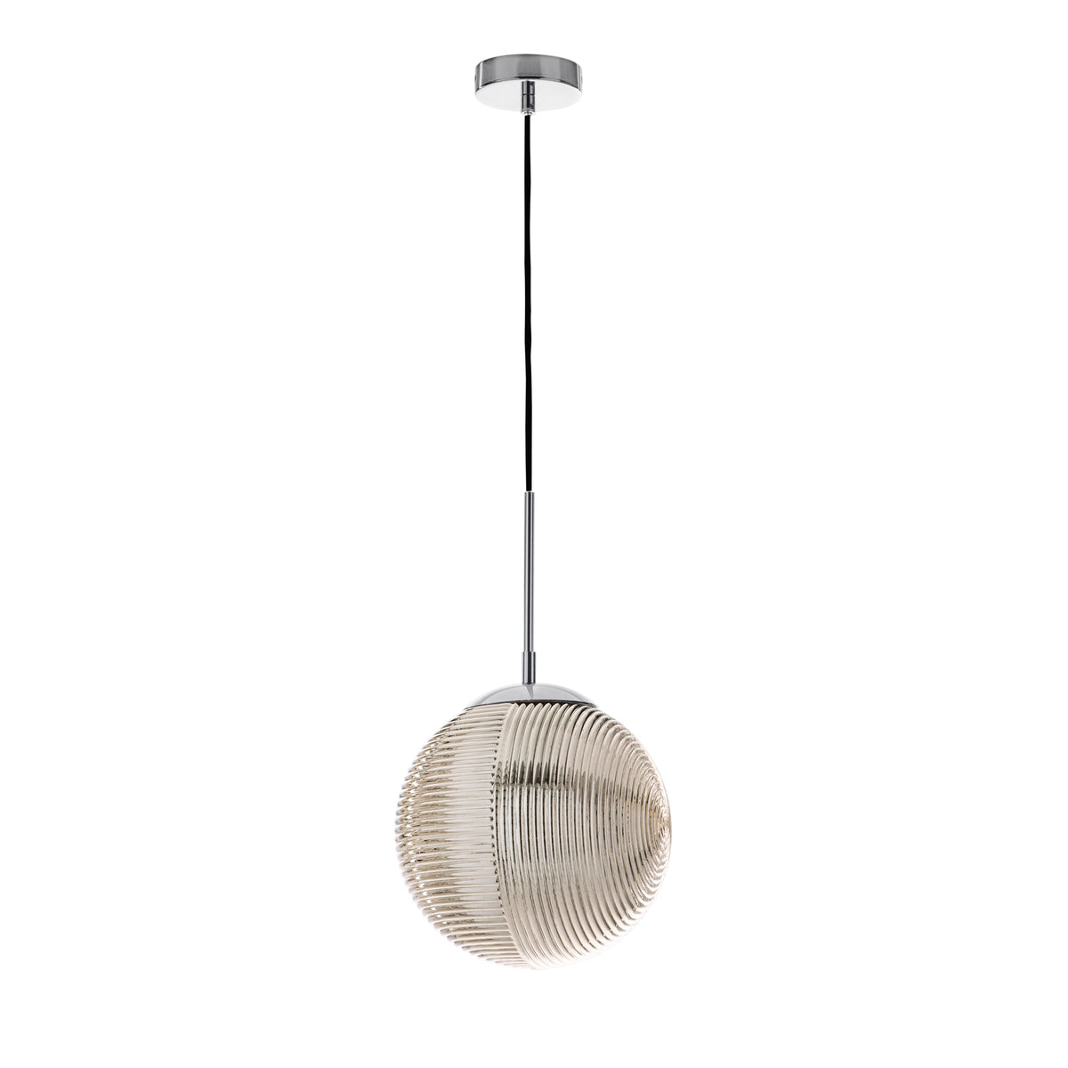 SOSPENSIONE GREENWICH SFERA CROMO/FUME' 1XE27 25X166CM