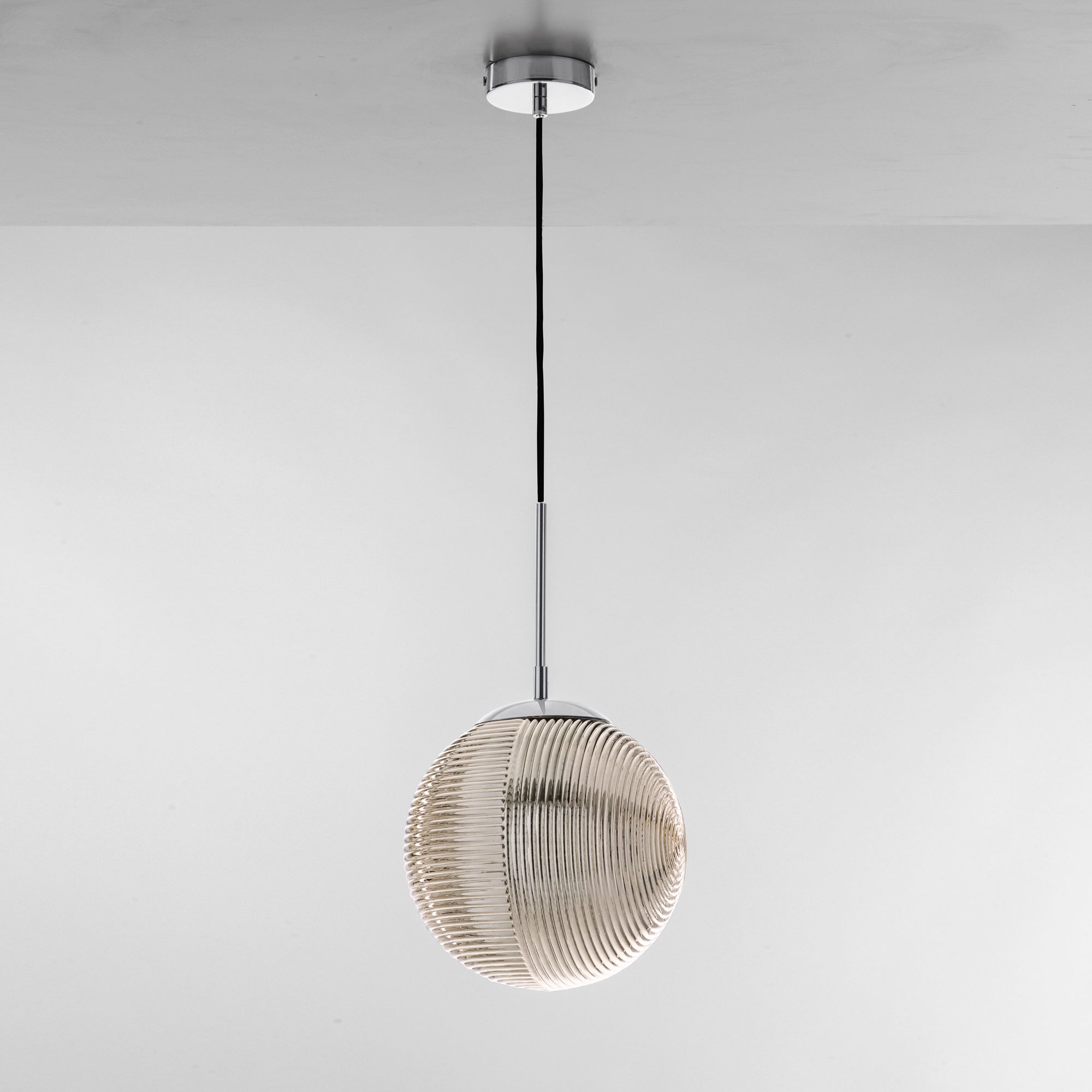 SOSPENSIONE GREENWICH SFERA CROMO/FUME' 1XE27 25X166CM
