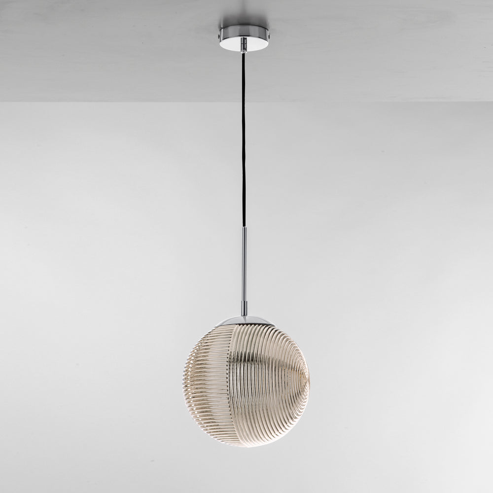 SOSPENSIONE GREENWICH SFERA CROMO/FUME' 1XE27 25X166CM