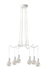 SOSPENSIONE HABITAT BIANCA 6XE27 66X120CM