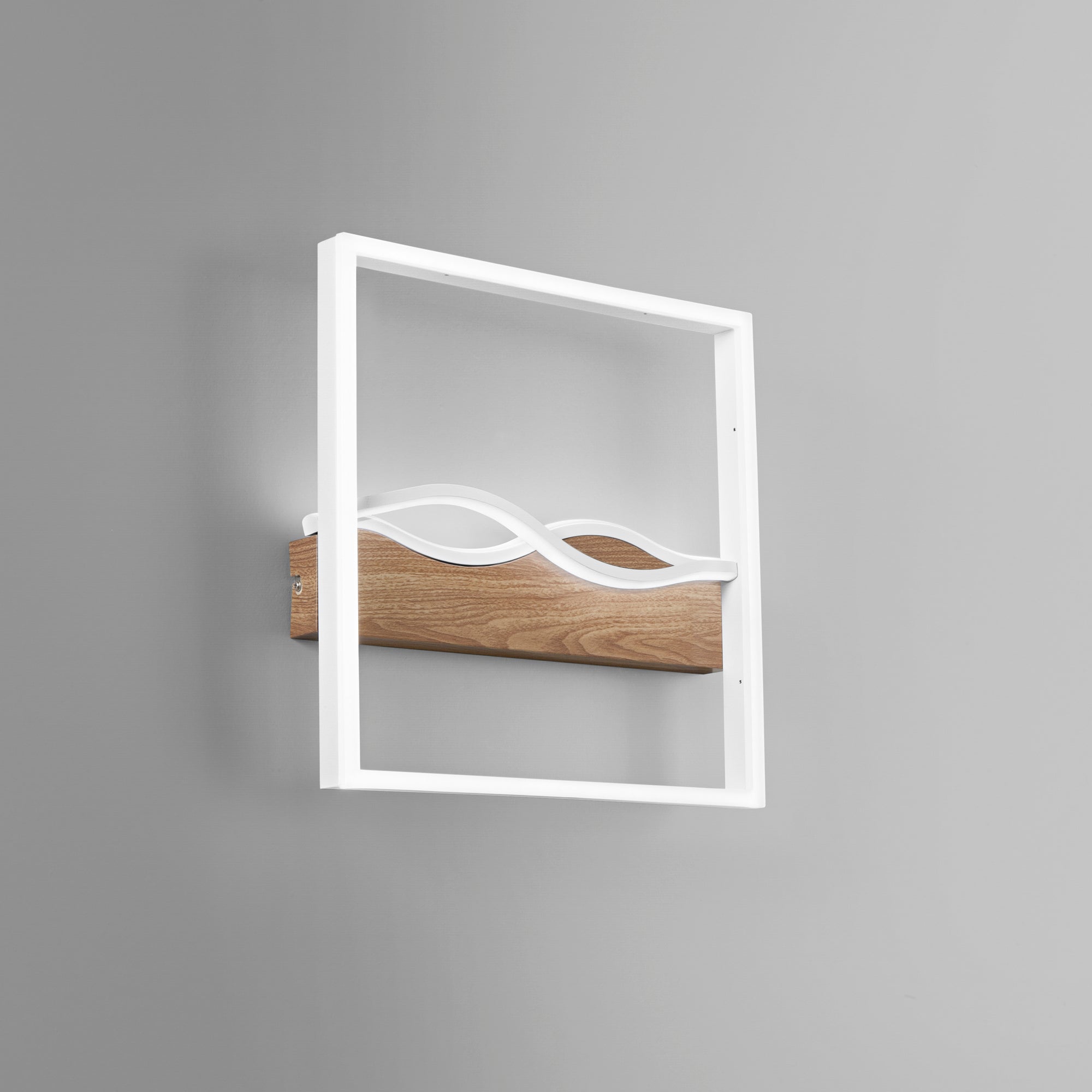 PLAFONIERA LED HAWAII QUADRATA BIANCA/LEGNO 40W 5120LM CCT 40X40X6,3CM