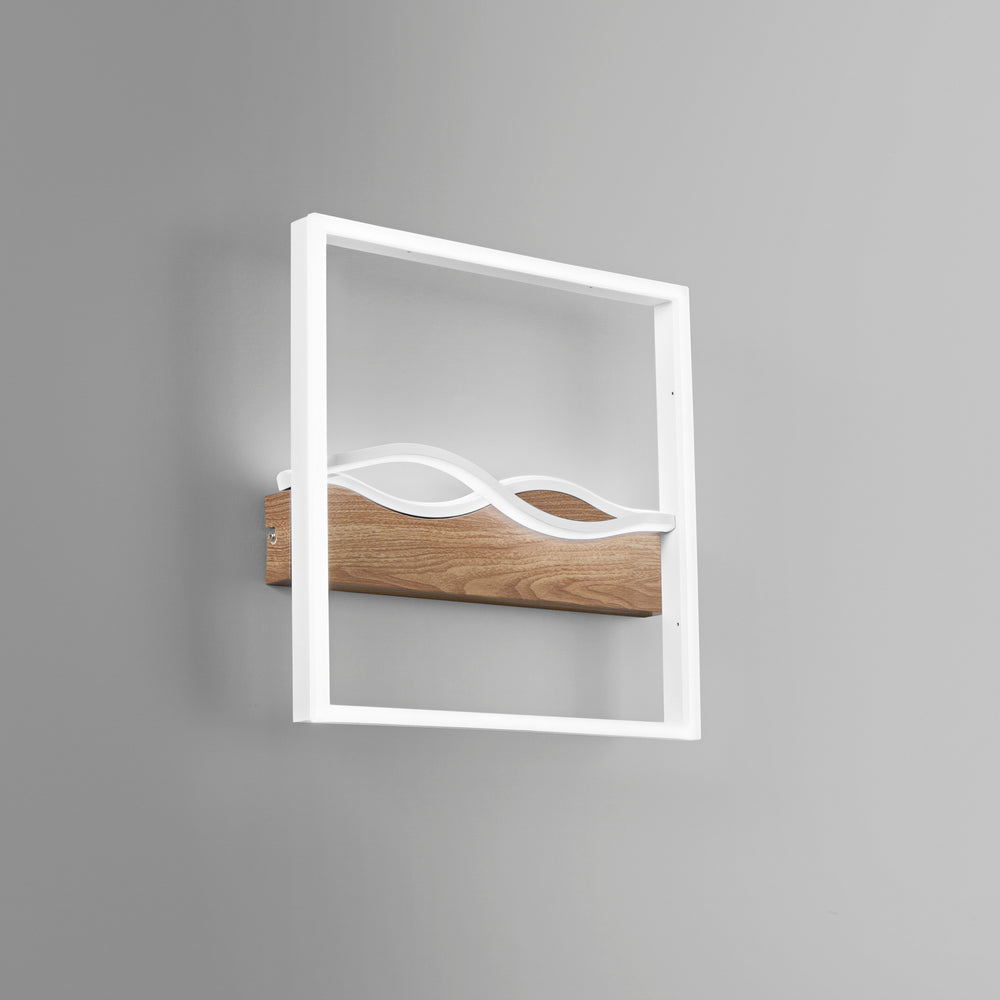 PLAFONIERA LED HAWAII QUADRATA BIANCA/LEGNO 40W 5120LM CCT 40X40X6,3CM