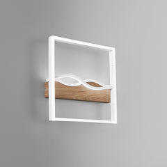 PLAFONIERA LED HAWAII QUADRATA BIANCA/LEGNO 40W 5120LM CCT 40X40X6,3CM