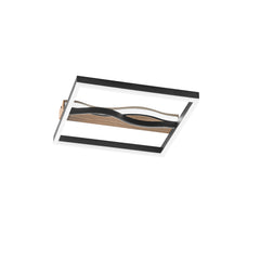 PLAFONIERA LED HAWAII QUADRATA NERA/LEGNO 40W 5120LM CCT 40X40X6,3CM