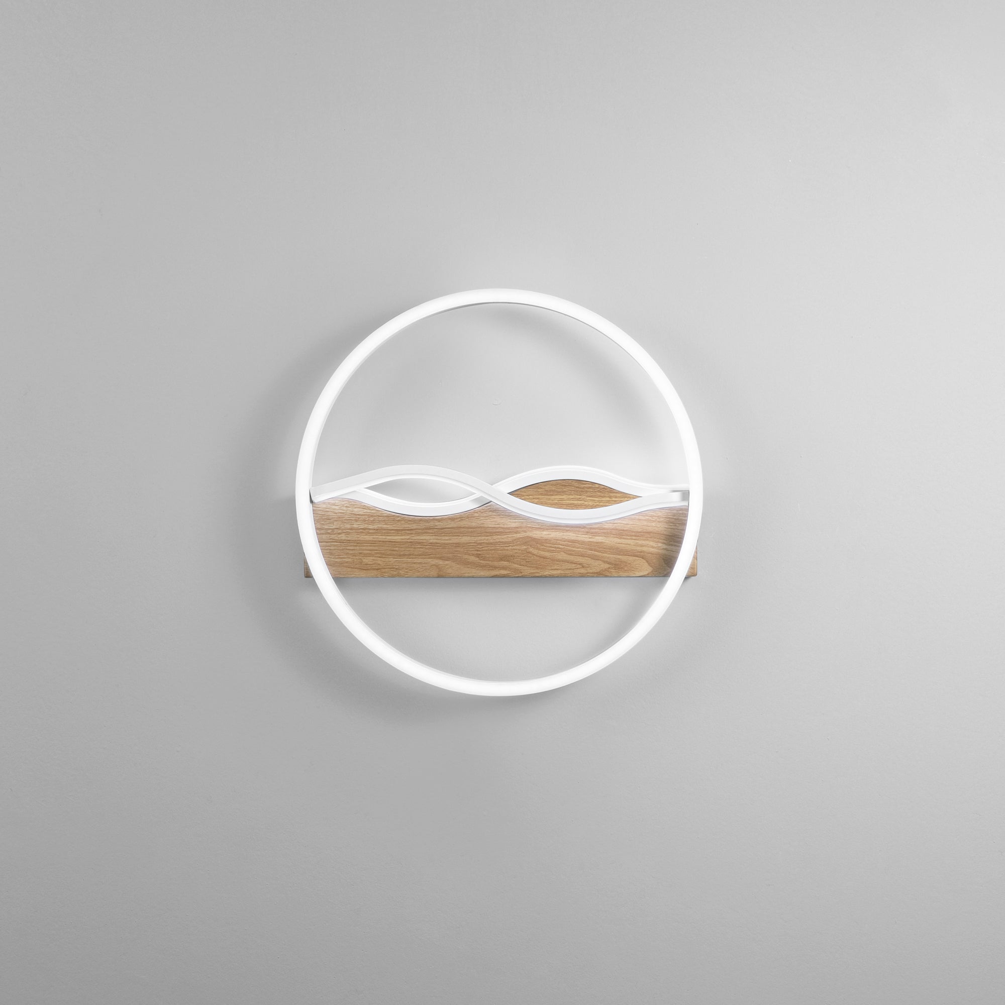 PLAFONIERA LED HAWAII TONDA BIANCA/LEGNO 36W 4605LM CCT 40X6,8CM