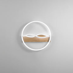 PLAFONIERA LED HAWAII TONDA BIANCA/LEGNO 36W 4605LM CCT 40X6,8CM