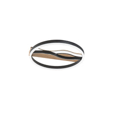 PLAFONIERA LED HAWAII TONDA NERA/LEGNO 36W 4605LM CCT 40X6,8CM