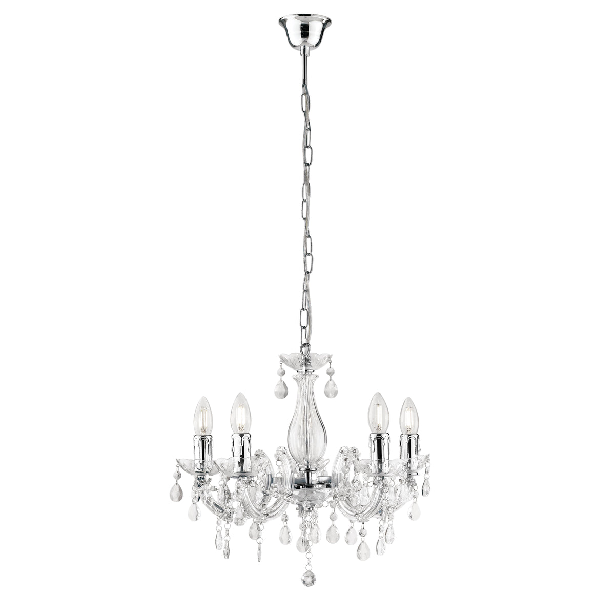 LAMPADARIO HOUSTON TRASPARENTE 5XE14 44X120CM