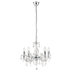 LAMPADARIO HOUSTON TRASPARENTE 5XE14 44X120CM