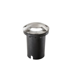 "Faro carrabile HUMMER rotondo in acciaio inox argento"
