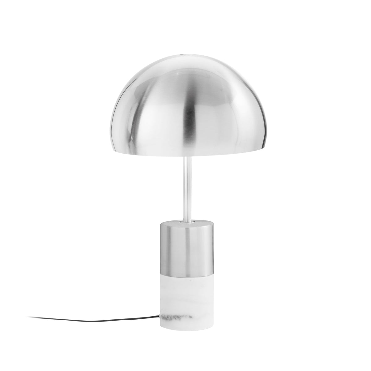 LAMPADA DA TAVOLO IGEA NICKEL CON MARMO 2XE14 30X30X51,5CM