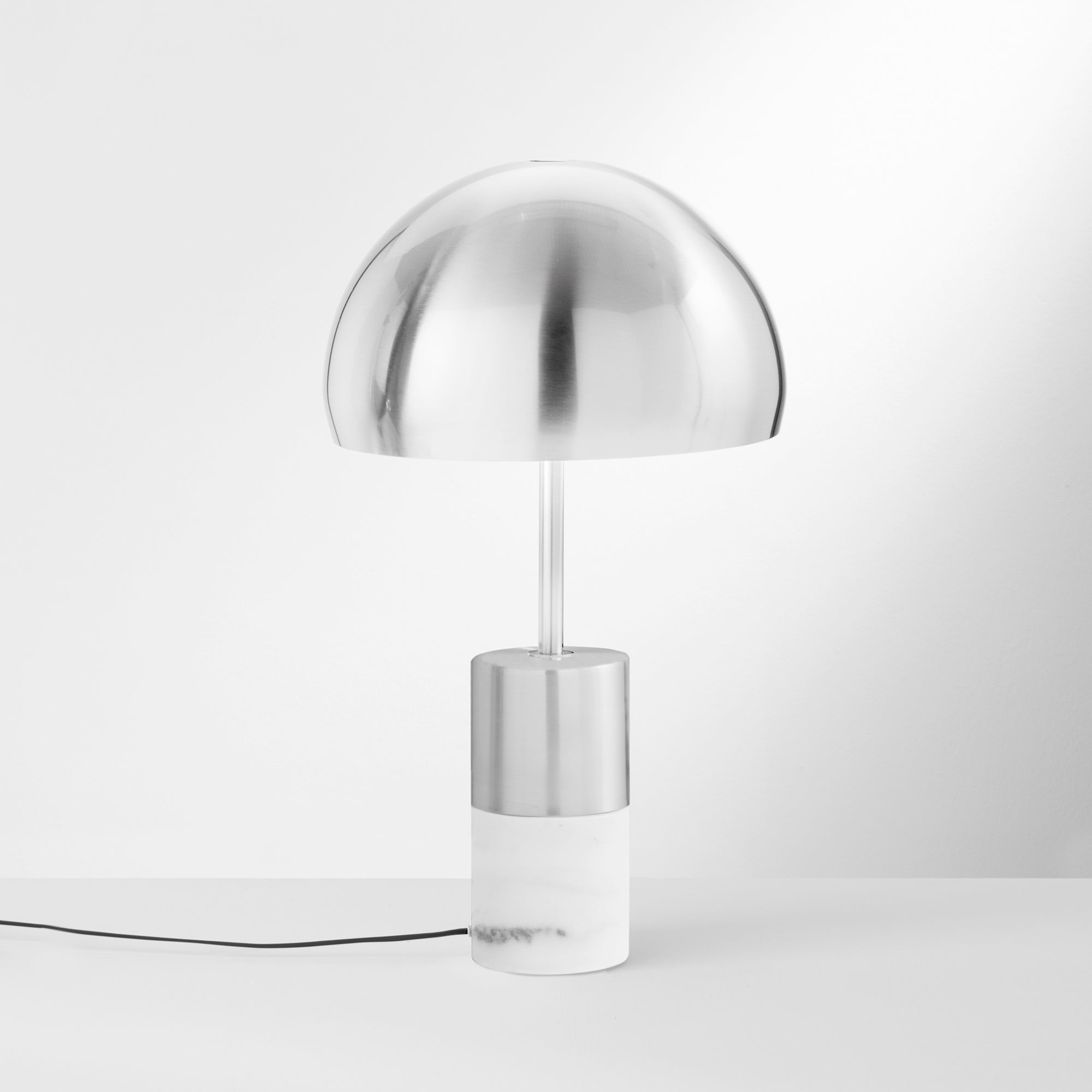 LAMPADA DA TAVOLO IGEA NICKEL CON MARMO 2XE14 30X30X51,5CM