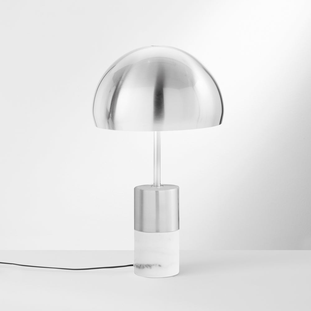 LAMPADA DA TAVOLO IGEA NICKEL CON MARMO 2XE14 30X30X51,5CM
