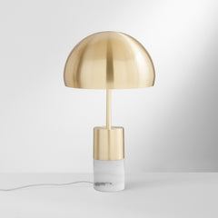 LAMPADA DA TAVOLO IGEA ORO CON MARMO 2XE14 30X30X51,5CM