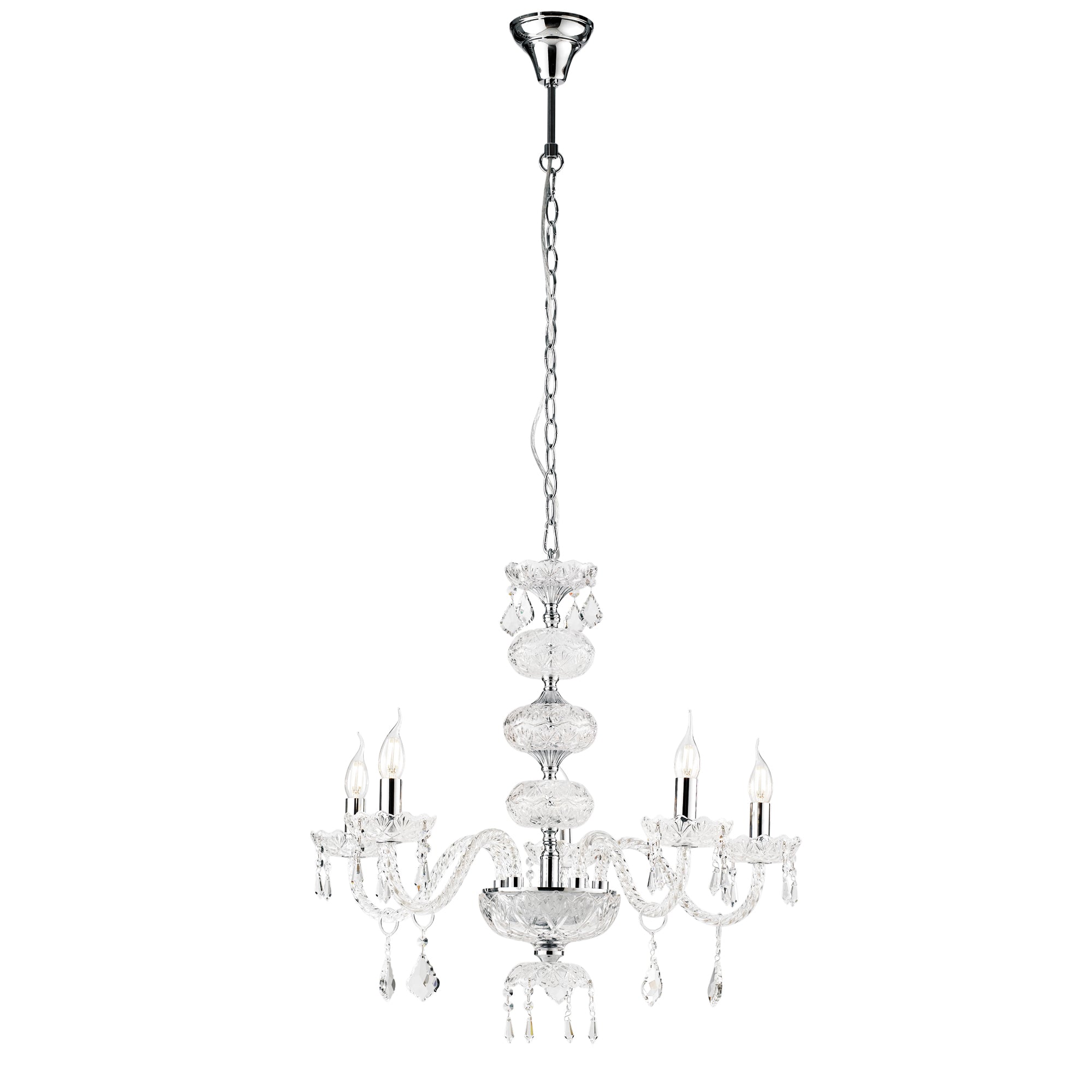 LAMPADARIO INCANTO CROMO 5XE14 69X154CM