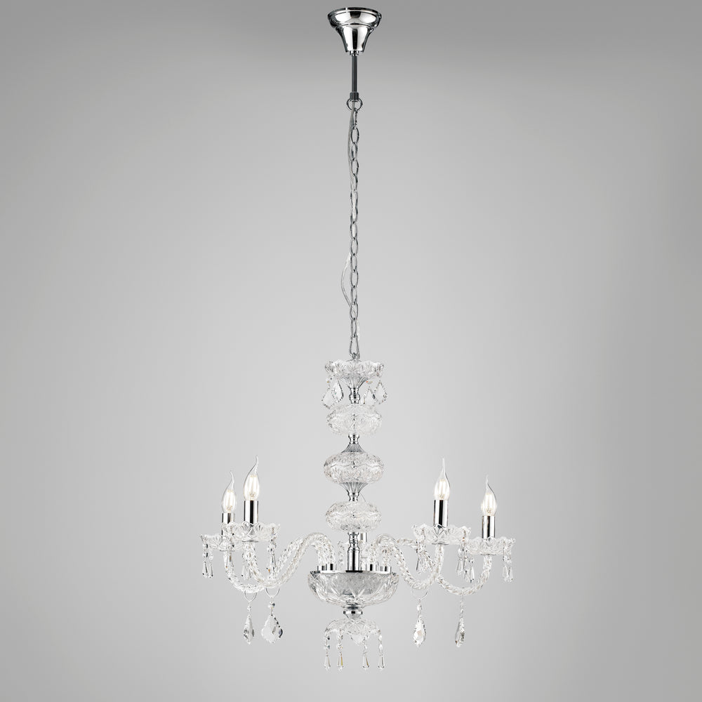 LAMPADARIO INCANTO CROMO 5XE14 69X154CM