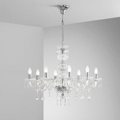 LAMPADARIO INCANTO CROMO 8XE14 83X154CM