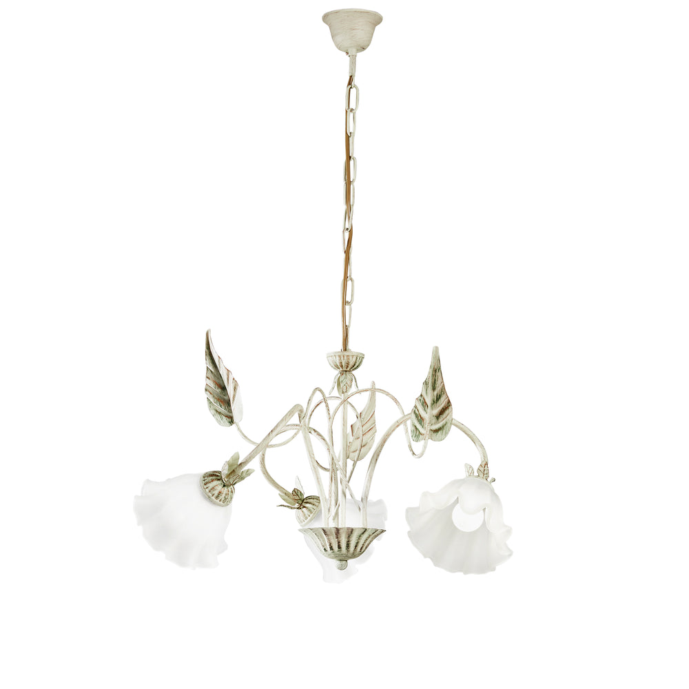LAMPADARIO ISOTTA AVORIO 3XE14 60X80CM