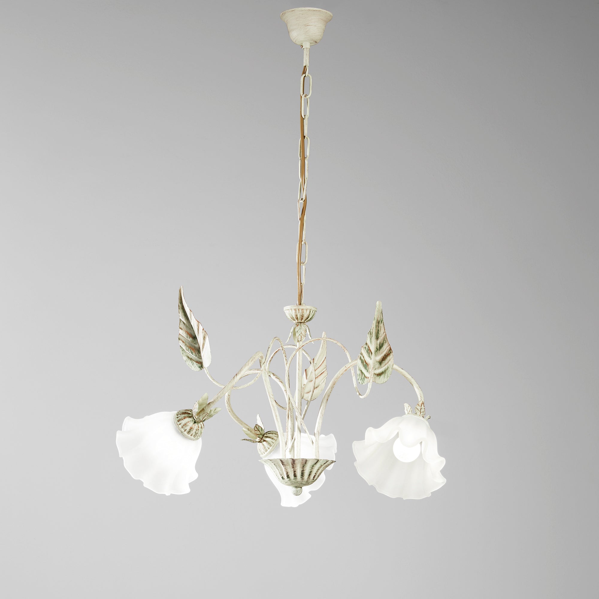LAMPADARIO ISOTTA AVORIO 3XE14 60X80CM