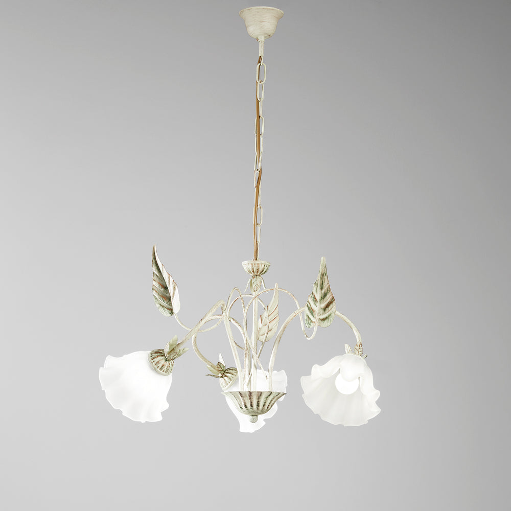 LAMPADARIO ISOTTA AVORIO 3XE14 60X80CM