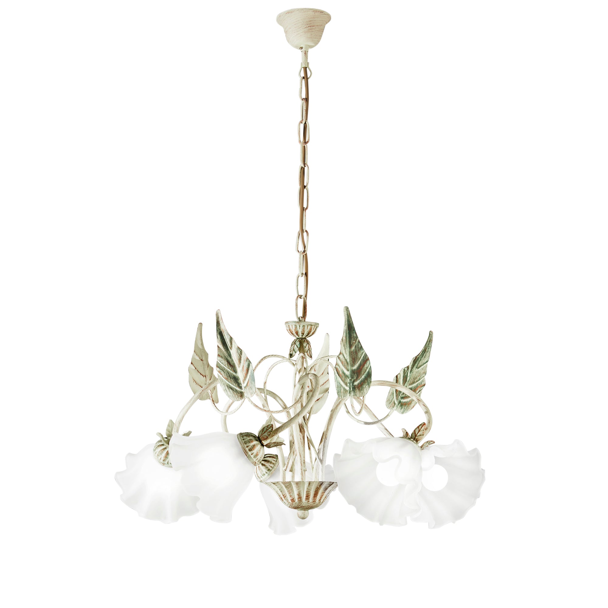 LAMPADARIO ISOTTA AVORIO 5XE14 62X100CM