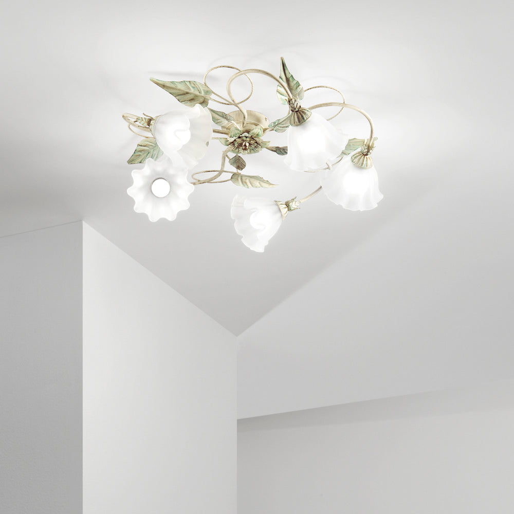 PLAFONIERA ISOTTA AVORIO 5XE14 68X20CM