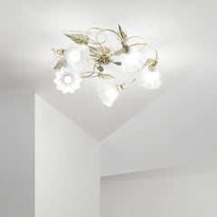 PLAFONIERA ISOTTA AVORIO 5XE14 68X20CM