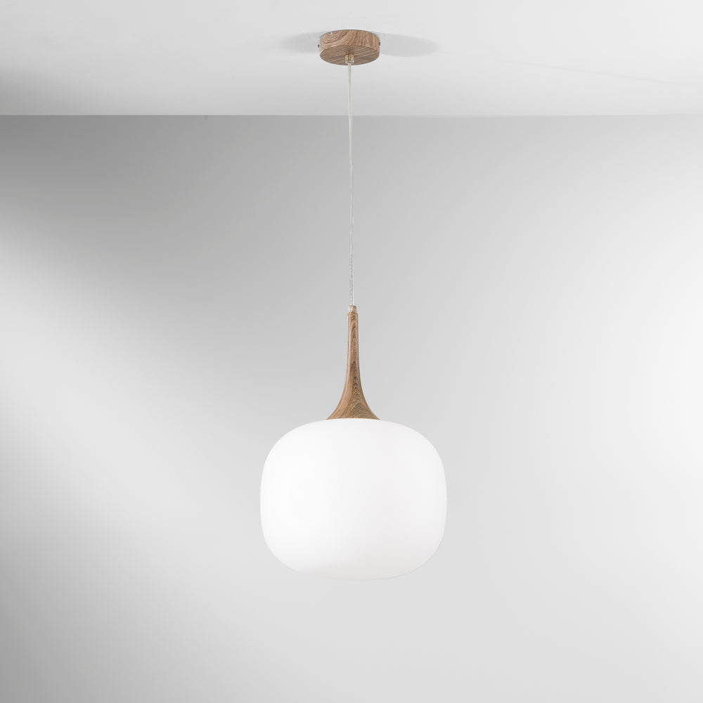 SOSPENSIONE JAIPUR BIANCA/LEGNO 1XE27 30X30X150CM