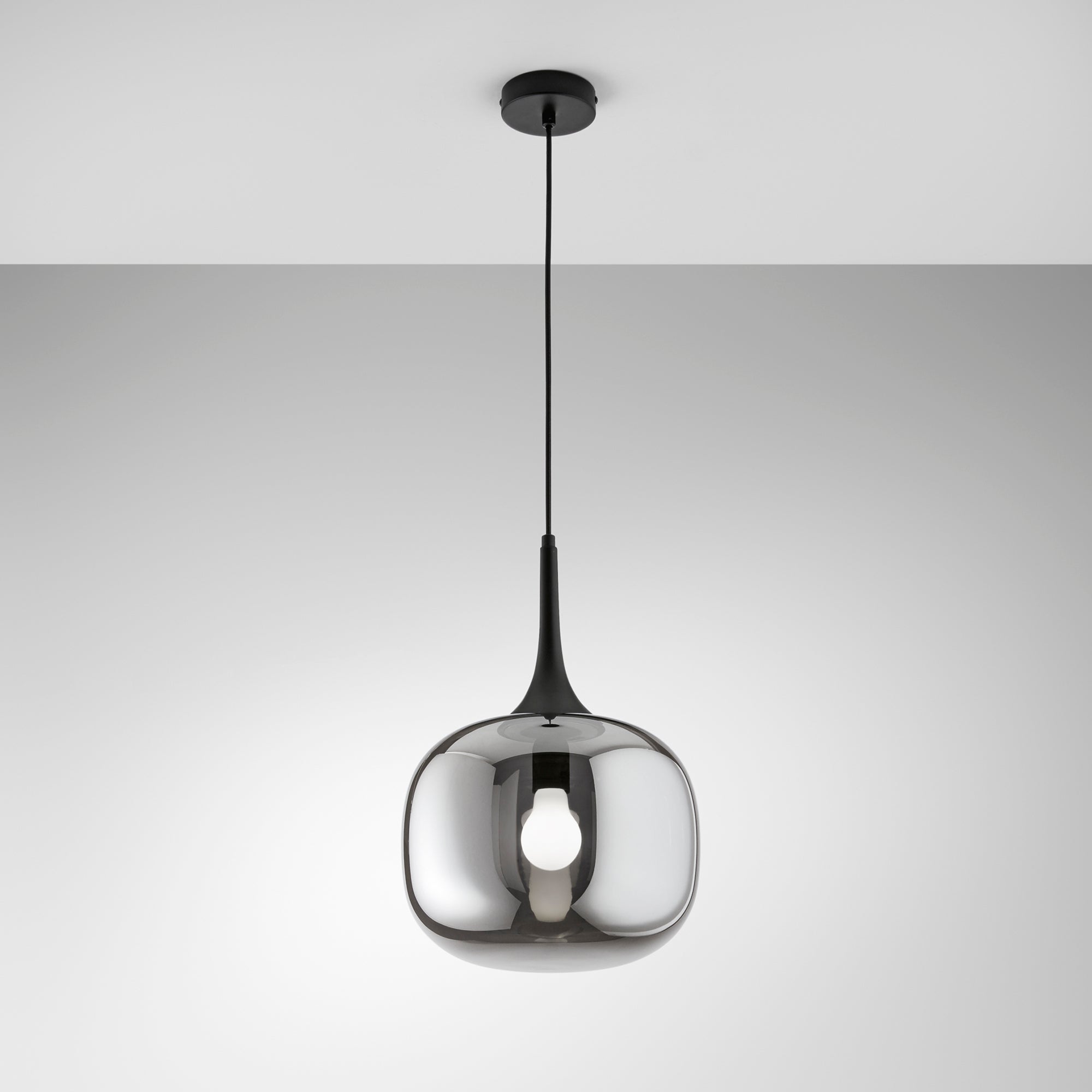 SOSPENSIONE JAIPUR FUME'/NERA 1XE27 30X30X150CM
