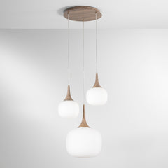 SOSPENSIONE JAIPUR BIANCA/LEGNO 1XE27+2XE14 39X39X150CM