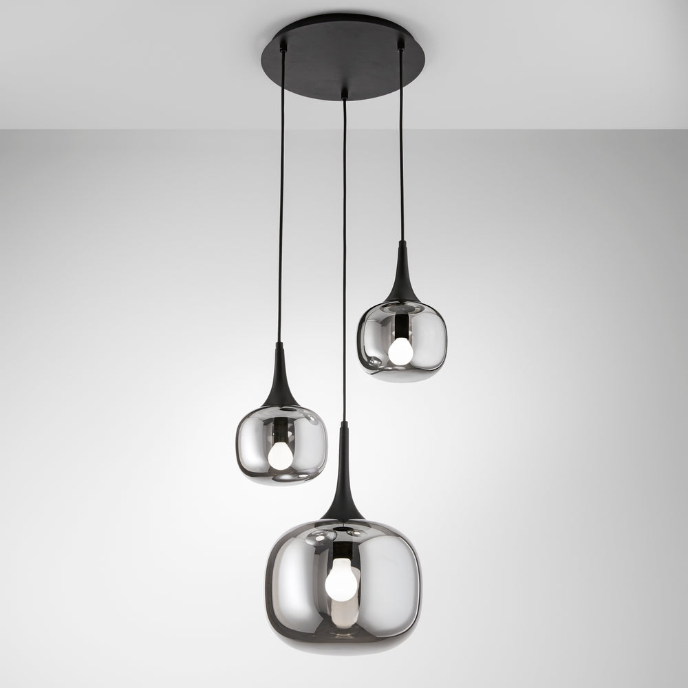 SOSPENSIONE JAIPUR FUME'/NERA 1XE27+2XE14 39X39X150CM