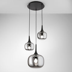SOSPENSIONE JAIPUR FUME'/NERA 1XE27+2XE14 39X39X150CM