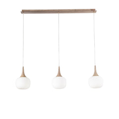 SOSPENSIONE BIANCA/LEGNO 3XE14 97X150CM
