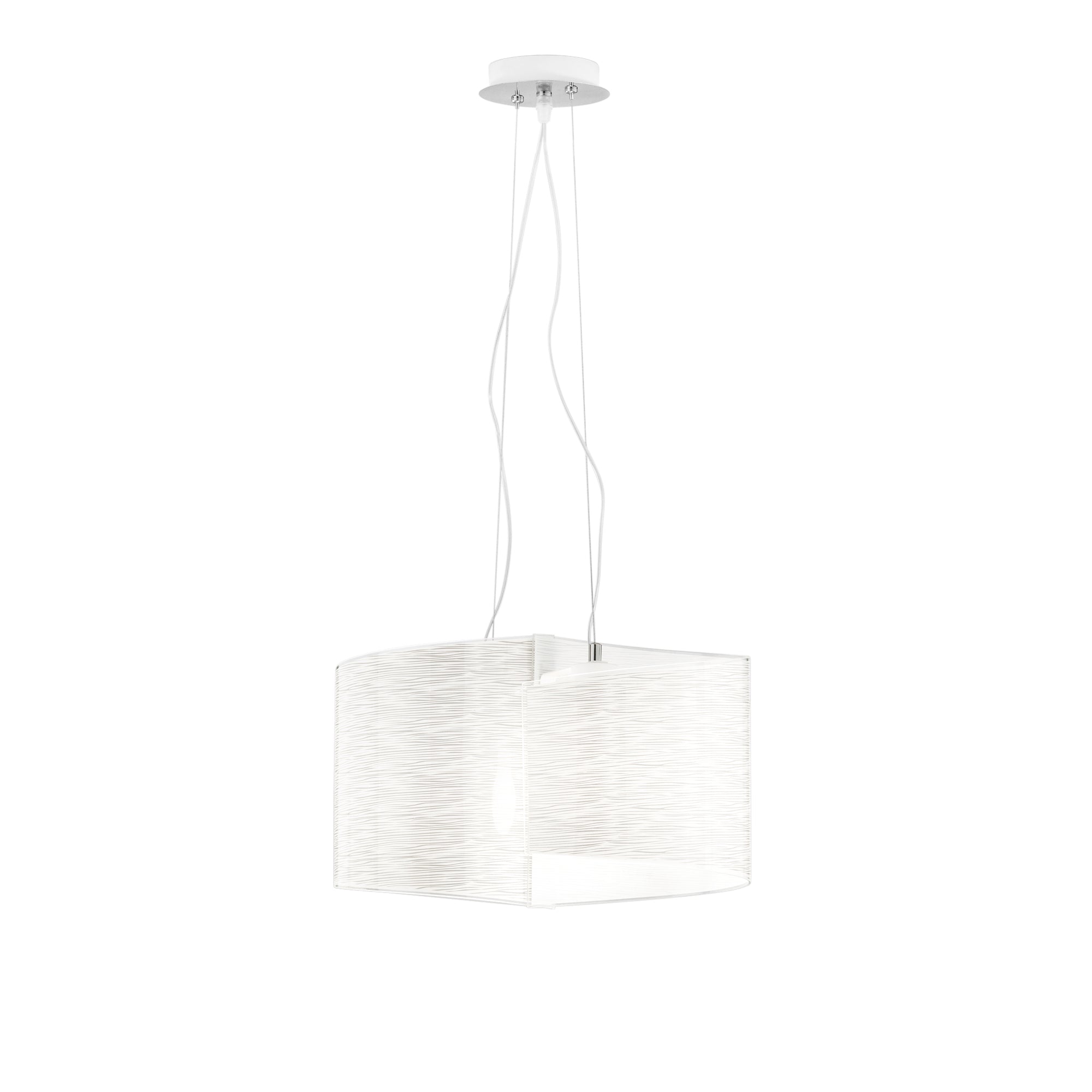 "Sospensione JOYCE in vetro bianco 45 cm."