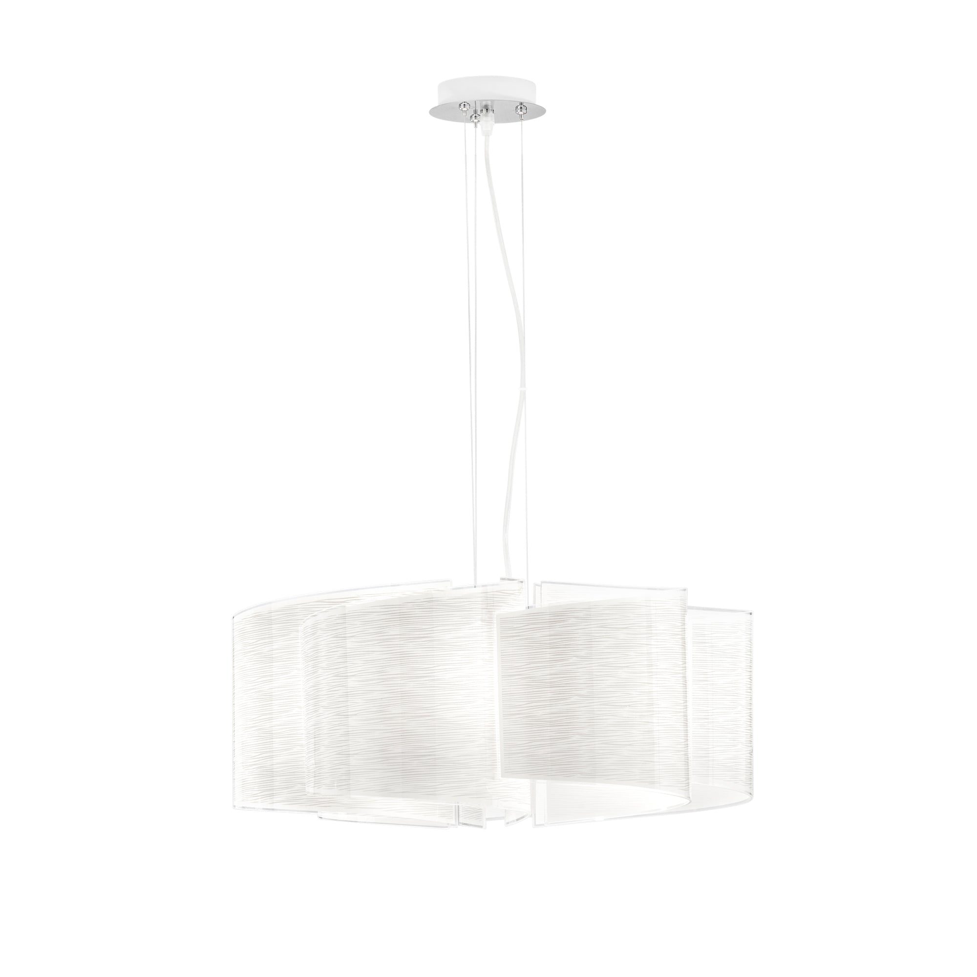 "Sospensione JOYCE in vetro bianco 60 cm."