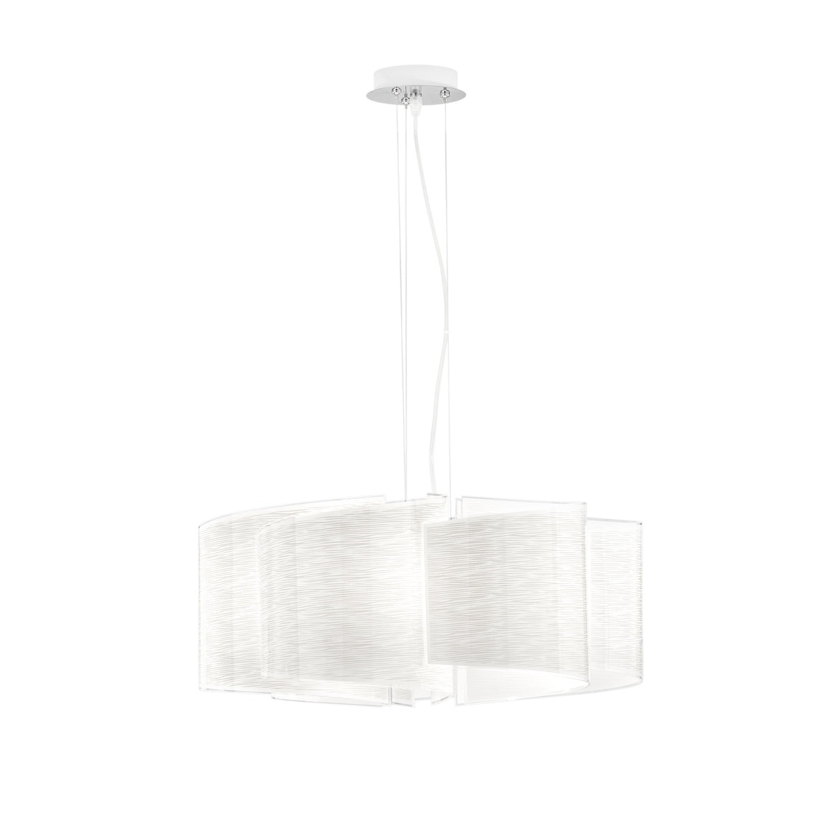 "Sospensione JOYCE in vetro bianco 60 cm."